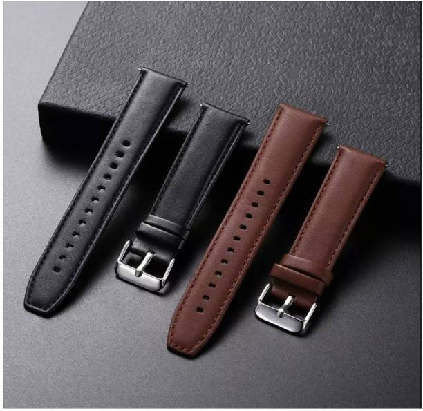 PUNAK 22 MM Genuine Leather Smartwatch Strap Belt Compatible with Realme watch 2 Pro Smart Watch Strap