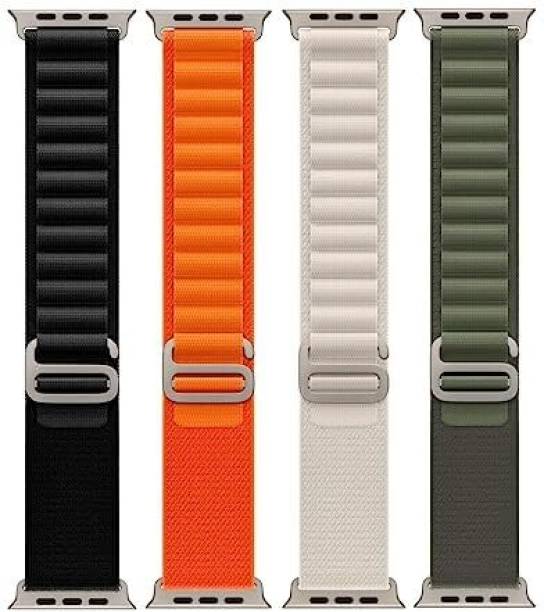 UNQMobi Multipack Ocean/Alpine Loop Straps Compatible with Apple iWatch Series 8/7/6/5/4/3/2/1/SE Adjustable Sport Straps for Smartwatch Women Men 42MM/44MM/49MM Only Strap-pack of 4 Smart Watch Strap