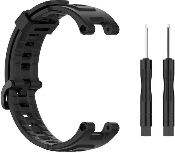 RUPELIK Silicon Strap for Amazfit T-Rex/Amazfit Trex Pro(with Installation Tools) Black Smart Watch Strap