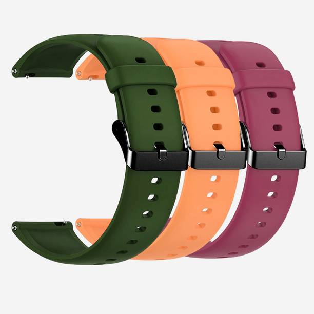 TRENDINGVIEW 22mm Strap Combo for Smart Watches (3 Straps) Black Buckle | Easy Fit Adjustable Design Smart Watch Strap