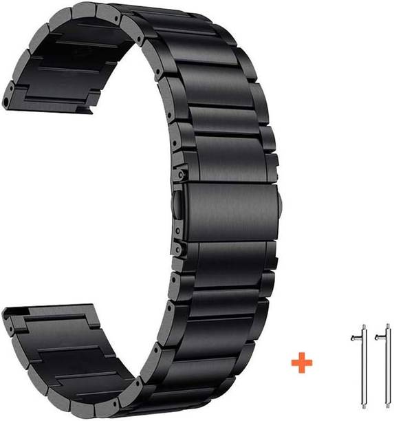 SwapME 22MM Compatible with Gen 6/Gen 5 Carlyle HR Band, 22mm Stainless Steel Metal Strap forl Gen 4 Q Explorist HR/ Gen 3 Q Explorist SmartWatch (Black) Smart Watch Strap