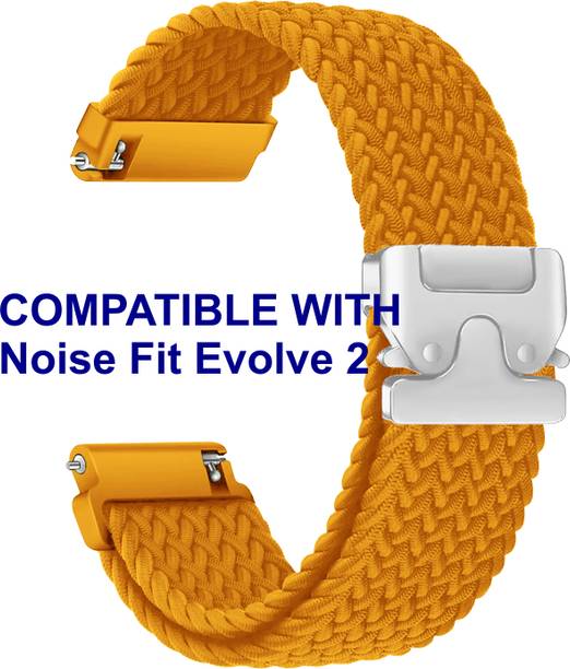 ACM WSM38Z20OR2369 Watch Strap Woven Braided Clipper 20mm for Noise Fit Evolve 2 Smartwatch Orange Smart Watch Strap
