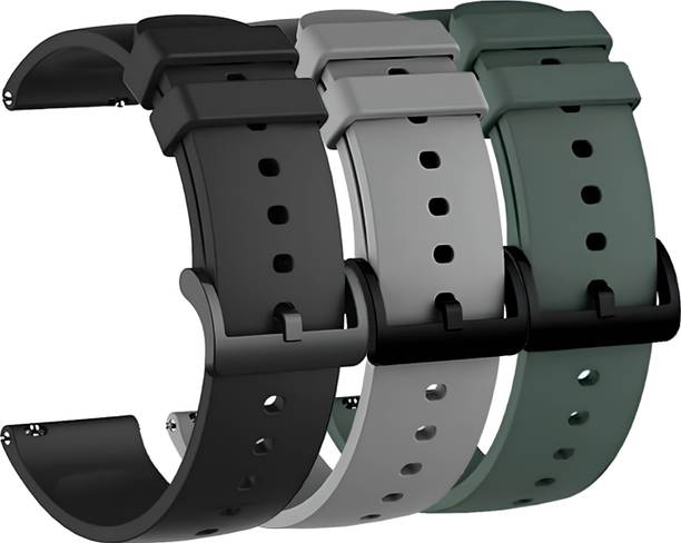 TRENDINGVIEW 20mm Smart Watch Strap (Combo Pack of 3) Silicone Belt with Quick Release Pins | Adjustable Length Smart Watch Strap