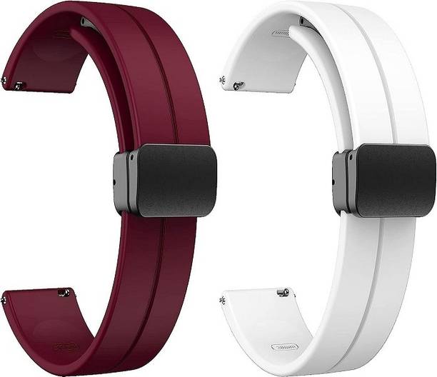 RUPELIK 22 mm 22mm Soft Silicone With Folding Magnetic Lock 22mm Lugs Size Watch Strap Smart Watch Strap
