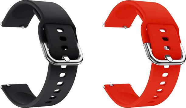 ACM Pack of 2 Watch Strap Hook for Huami Amazfit Bip S Lite (Black/Red) Smart Watch Strap