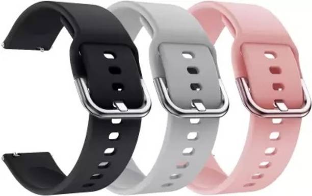 Cheetah 0.22 cm Pack of 3 Silicon Belt 22mm Strap with Metal Buckle for Realme Dizo (Multicolor) Smart Watch Strap