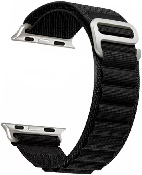 Flipkart SmartBuy Soft Nylon Textile Woven Alpine Loop Strap Belt for iWatch Series 8/7/6/5/4/SE (42/44/45mm) With Metal G Hook [Watch NOT Included] Smart Watch Strap