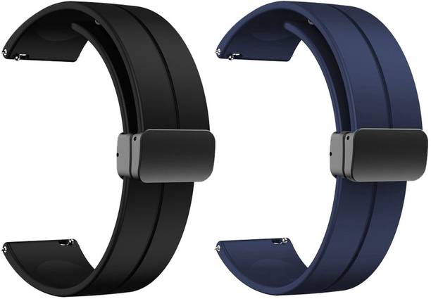 AOnes Pack of 2 Silicone Belt Magnetic Folding Buckle for Noise Colourfit Ultra Smart Watch Strap