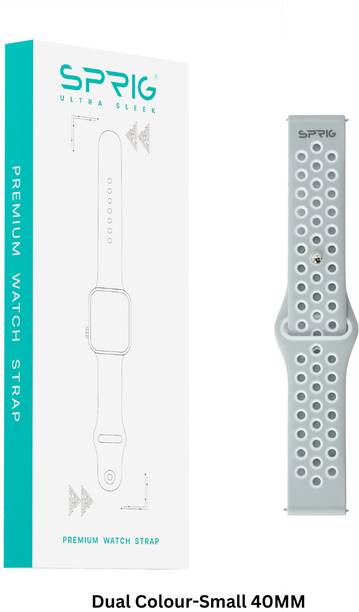 स्प्रीग Sport Dual Color Liquid Silicon Strap for Android Samsung Galaxy Watch4 (Small 40MM) स्मार्ट वॉच स्ट्रैप