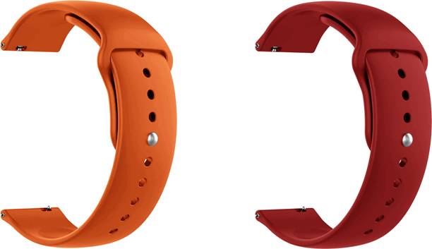 ACM Pack of 2 Watch Strap for Huami Amazfit Gtr 42mm Smartwatch (Orange/Red) Smart Watch Strap