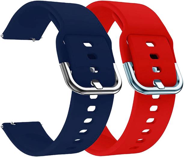 AOnes Pack of 2 Silicone Belt Watch Strap with Metal Buckle Compatible for Amazfit Bip U Pro & Amazfit Bip U Pro Nyse Smart Watch Strap