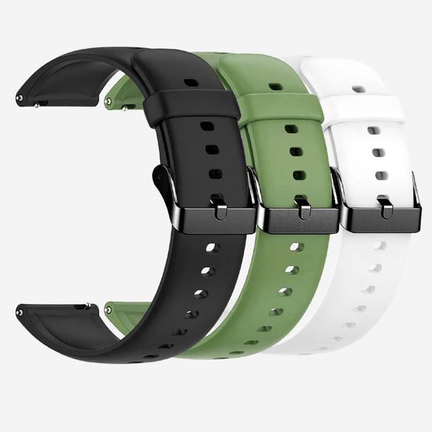 TRENDINGVIEW 22mm Strap Combo for Smart Watches (3 Straps) Black Buckle | Easy Fit Adjustable Design Smart Watch Strap