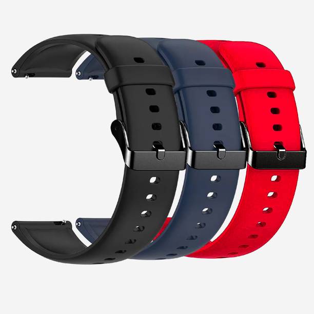 TRENDINGVIEW 22mm Strap Combo for Smart Watches (3 Straps) Black Buckle | Easy Fit Adjustable Design Smart Watch Strap