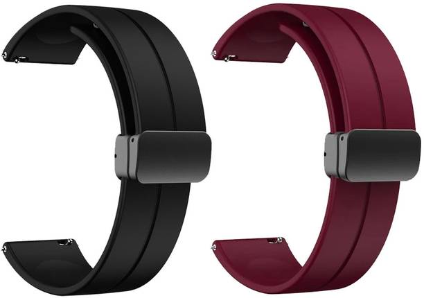 AOnes Pack of 2 Silicone Belt Magnetic Folding Buckle for Timex Iconnect Calling Ace Smart Watch Strap