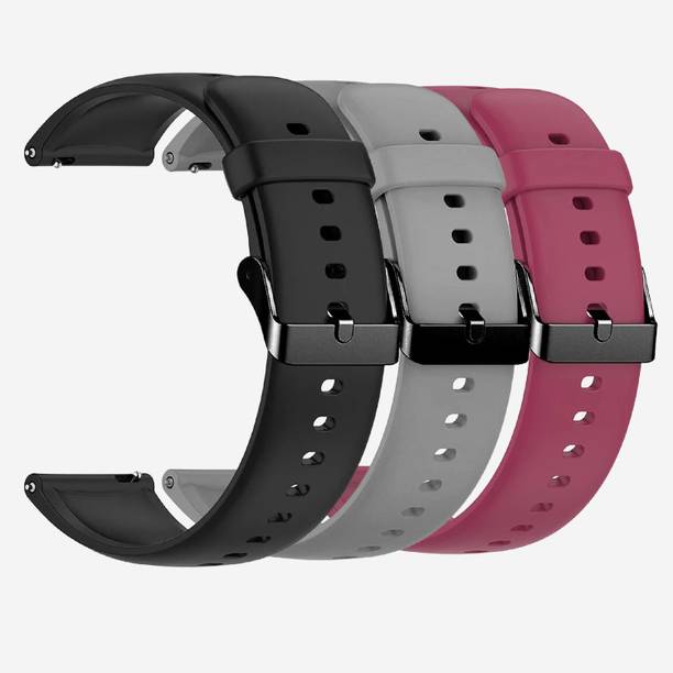 TRENDINGVIEW 22mm Strap Combo for Smart Watches (3 Straps) Black Buckle | Easy Fit Adjustable Design Smart Watch Strap