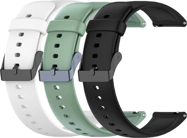 TRENDINGVIEW 2 cm 22mm Smart Watch Strap (Combo Pack of 3) Silicone Belt with Quick Release Pins | Adjustable Length Smart Watch Strap