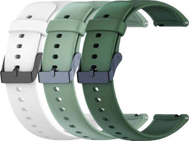 TRENDINGVIEW 22mm Smart Watch Strap (Combo Pack of 3) Silicone Belt with Quick Release Pins | Adjustable Length Smart Watch Strap