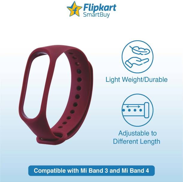 Flipkart SmartBuy Silicone Smart Band Strap for Mi Band 3 & Mi Band 4 with Plain Design in Red Smart Band Strap