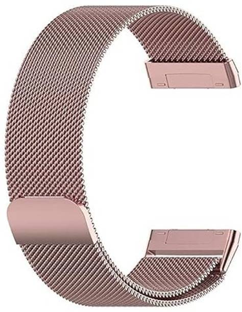 SwapME Band Only Compatible with Fitbit Sense/Versa 3 and Fitbit Versa 4/Sense 2 Four Models, Strong Magnetic Waterproof Metal Milanese Mesh Loop Sport Replacement Bands Women Men, Black Smart Watch Strap