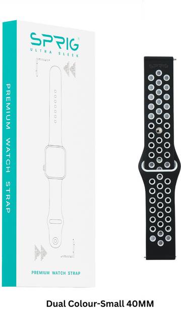 स्प्रीग Sport Dual Color Liquid Silicon Strap for Android Galaxy Watch4 (Small 40MM) स्मार्ट वॉच स्ट्रैप