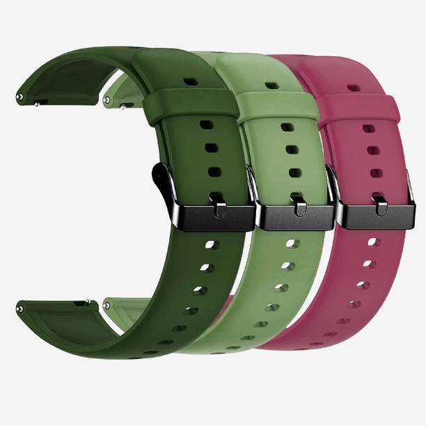 TRENDINGVIEW 22mm Strap Combo for Smart Watches (3 Straps) Black Buckle | Easy Fit Adjustable Design Smart Watch Strap