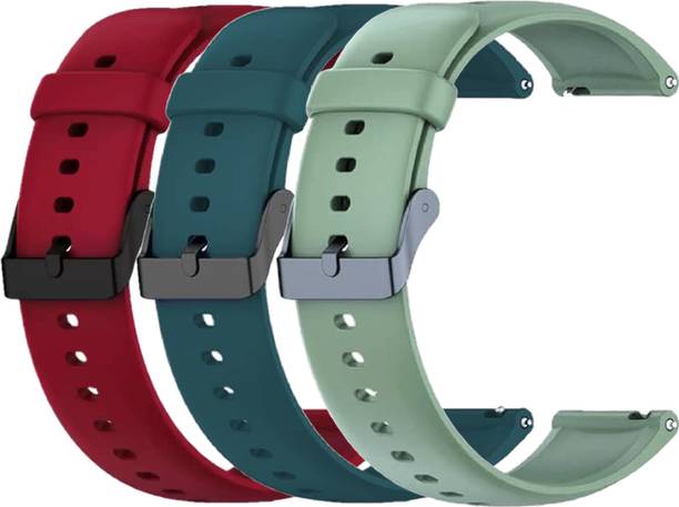 TRENDINGVIEW 22mm Smart Watch Strap (Combo Pack of 3) Silicone Belt with Quick Release Pins | Adjustable Length Smart Watch Strap