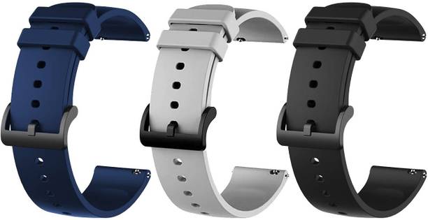 BLACK LOVIES 22 MM SILICON (PACK OF 3) Smart Watch Strap