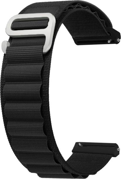 ACM Watch Strap Nylon Hook for Fire-Boltt Cobra Bsw086 Smartwatch Belt Black Smart Watch Strap
