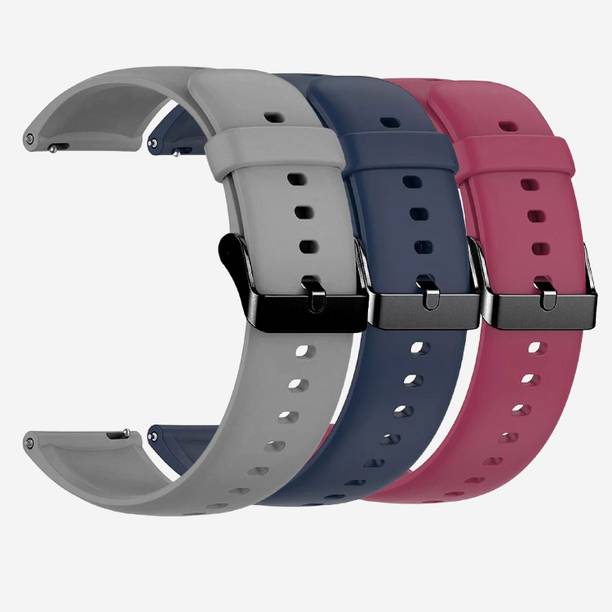 TRENDINGVIEW 22mm Strap Combo for Smart Watches (3 Straps) Black Buckle | Easy Fit Adjustable Design Smart Watch Strap