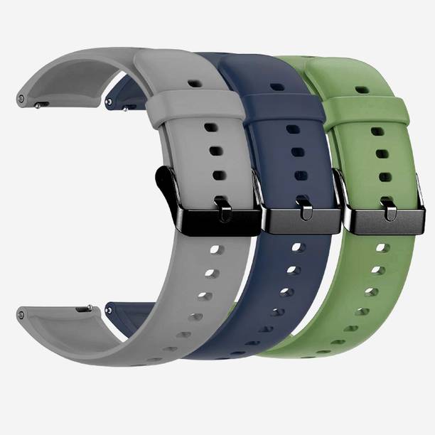 TRENDINGVIEW 22mm Strap Combo for Smart Watches (3 Straps) Black Buckle | Easy Fit Adjustable Design Smart Watch Strap