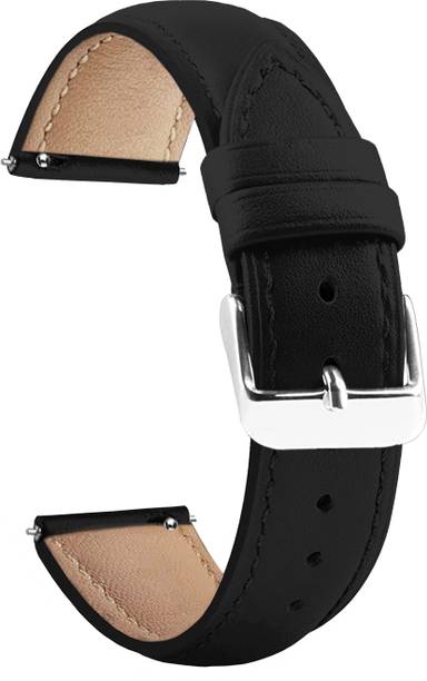 ACM Watch Strap Leather Belt for Fossil Gen 4 Explorist Hr Smartwatch Band Black Smart Watch Strap