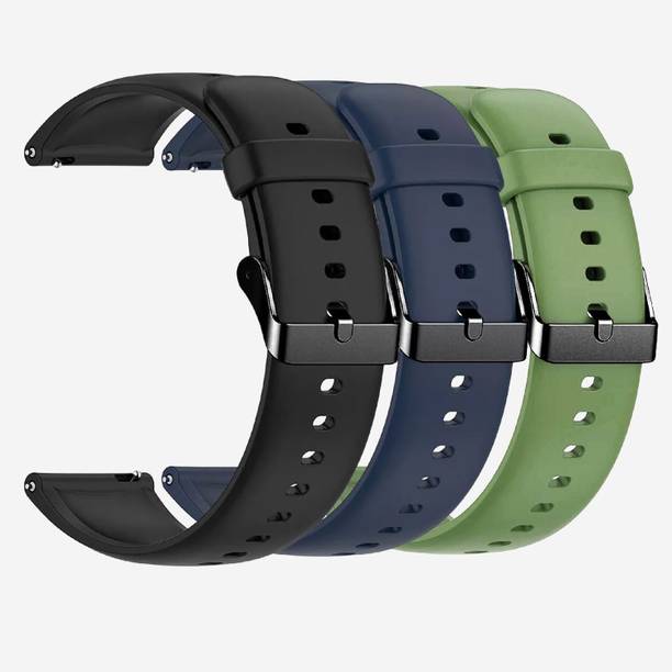 TRENDINGVIEW 2 cm 22mm Strap Combo for Smart Watches (3 Straps) Black Buckle | Easy Fit Adjustable Design Smart Watch Strap