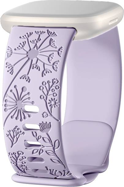 CellFAther Floral Engraved Straps for Fitbit Sense 1 | Sense 2 Strap | Fitbit Versa 3 | Versa 4 Smartwatch straps Smart Watch Strap