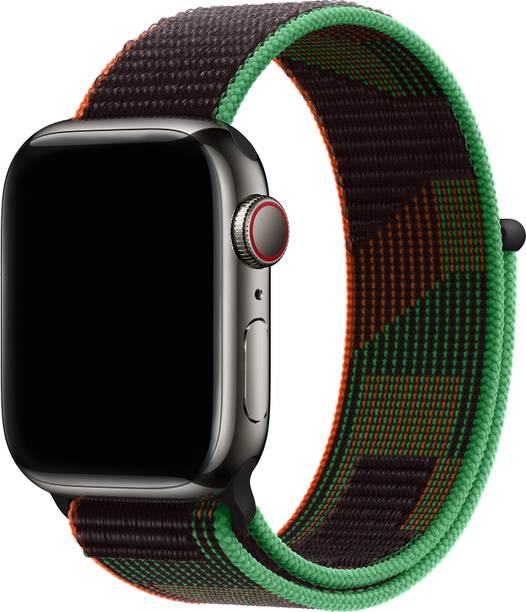 DailyObjects 2 cm Black Unity Nylon Loop Compatible With Apple WatchBand (42/44/45/49mm) Smart Watch Strap