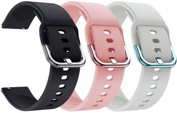 AOnes Pack of 3 Silicone Belt Watch Strap with Metal Buckle 22mm Compatible for Cellecor M8 Plus Smart Watch Strap