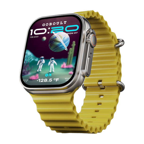 GOBOULT Crown 1.95'' HD Display, BT Calling, Working Crown, 900 Nits, SpO2 Smartwatch