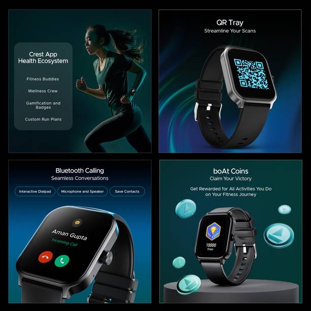 boAt Storm Call 3 Plus w/ Turn by Turn Navigation, QR Tray, 4.97cm(1.96”) HD Display Smartwatch