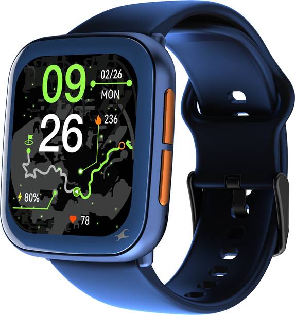 Fastrack Navstar 1.85" AMOLED Square Display with Built In GPS,AI Chat,Dual Buttons,IP68 Smartwatch