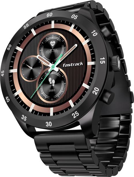 Fastrack Magnus FX2-1.32''UltraVU Display|Metal Design|SS Strap|SOS|AI Voice Assistant Smartwatch