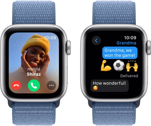 Apple Watch SE GPS + Cellular 40mm Silver Aluminium Case with Winter Blue Sport Loop