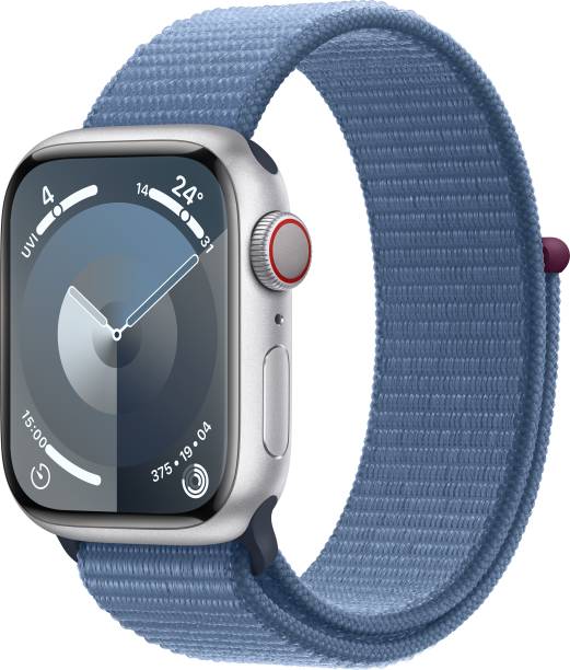 Apple Watch Series 9 GPS + Cellular 41mm Silver Case & Winter Blue Sport Loop