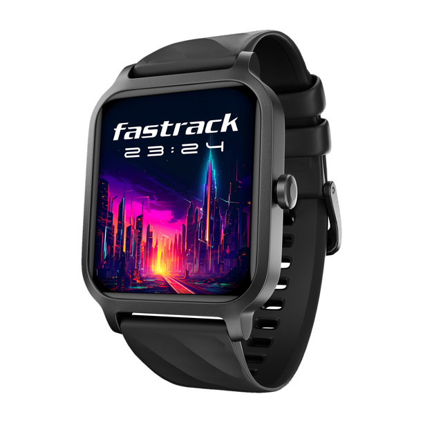 Fastrack Revoltt FS1-1.85''|Advanced Blazing Fast UI|Working Crown|AIVoice Assistant|IP68 Smartwatch