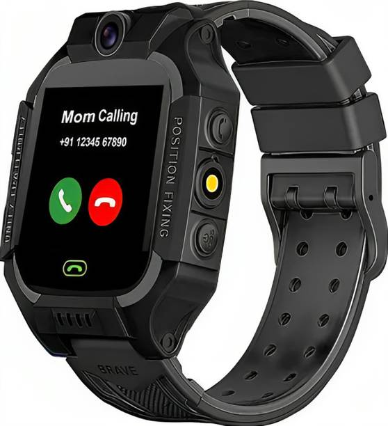 WTG kids Q18 Callling Black watch for boys 10 years, Live Location, Safe Zone Smartwatch