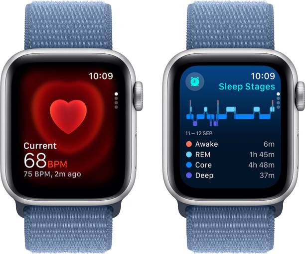Apple Watch SE GPS + Cellular 40mm Silver Aluminium Case with Winter Blue Sport Loop