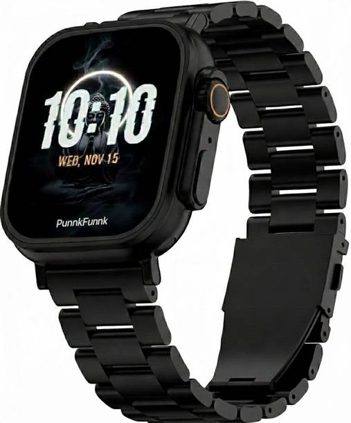 PunnkFunnk T800 Ultra Metal Black Smartwatch with Bluetooth, Fitness & Heart Rate Tracking Smartwatch