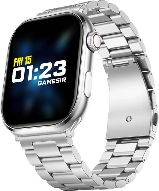GameSir I8-A1 Metal Silvr Bluetooth Calling with SpO2 Metal Body & Luxury Design Fashion Smartwatch