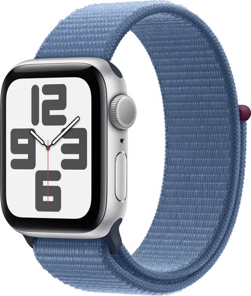 Apple Watch SE GPS + Cellular 40mm Silver Aluminium Case with Winter Blue Sport Loop