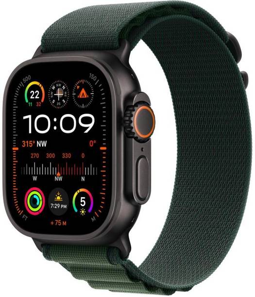 Apple Watch Ultra 2 GPS + Cellular 49mm Black Titanium with Dark Green Alpine Loop
