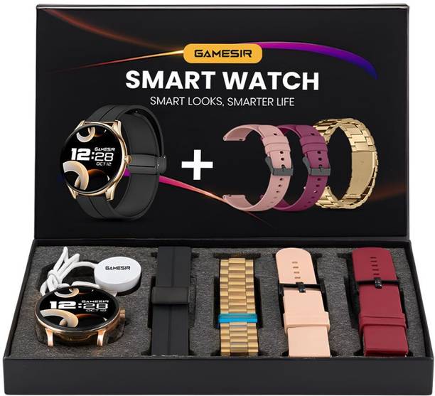 GameSir Active Pro 1.49 AMOLED Smartwatch Combo with 4 Straps & Bluetooth Calling Smartwatch