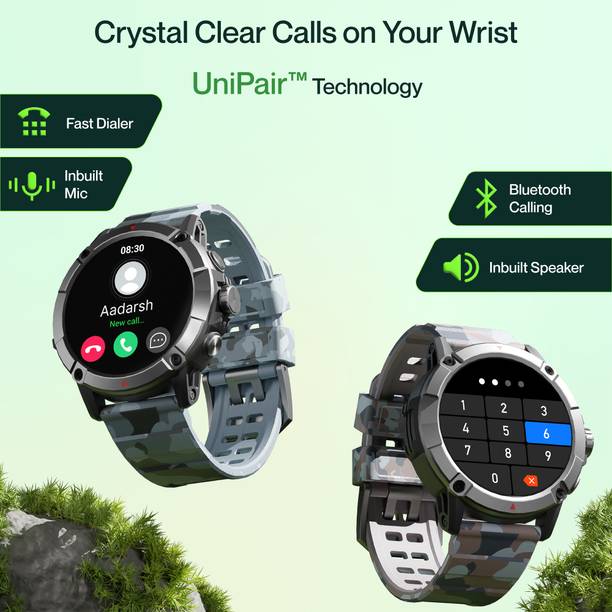 Ambrane Crest Pro 1.52” display 360*360 High Resolution, 600 Nits Bright and BT Calling Smartwatch